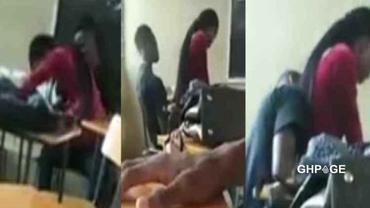 Female university student ignores other mates to give lover hot lovemaking  at the lecture hall (Video) - GhPage