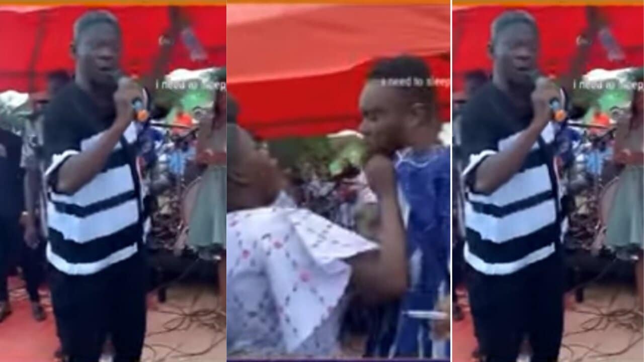 Video Agya Koo nearly gets beaten at a funeral because of NPP & NDC argument