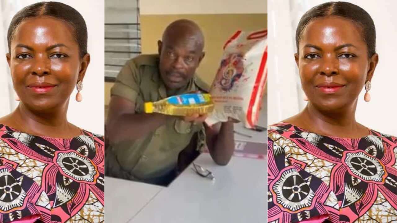 UG security guard fires Maa Lydia for gifting him rice and oil ahead of the elections