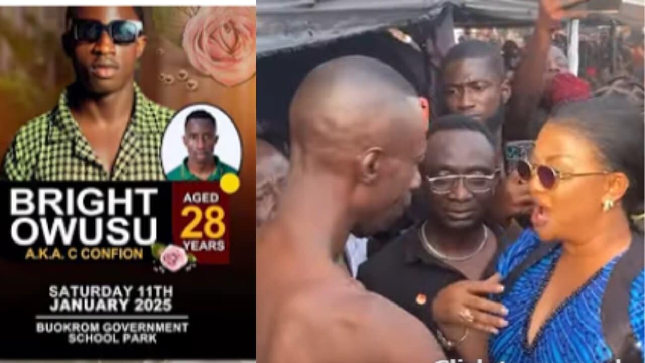 Watch how Nana Ama Mcbrown took all the attention during her appearance at C-Confion’s funeral